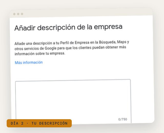Pantalla real de Google: añadir descripción de la empresa